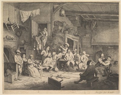 Dansen på värdshuset av Adriaen van Ostade