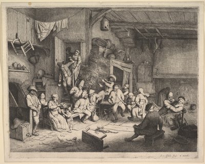 Dansen på värdshuset av Adriaen van Ostade