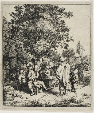 Spelmannen och Hurdy-Gurdy Boy av Adriaen van Ostade
