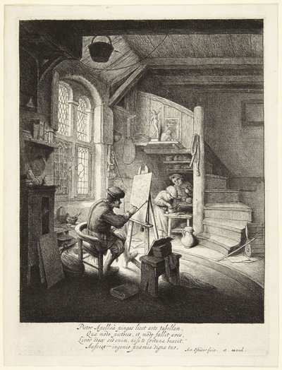 Målaren i sin ateljé av Adriaen van Ostade