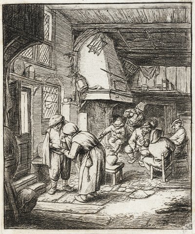 Bonden betalar sin skuld av Adriaen van Ostade