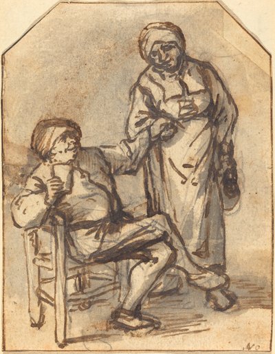 Två bönder som dricker av Adriaen van Ostade