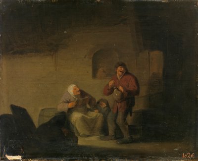 Två bönder och en kvinna sjunger av Adriaen van Ostade