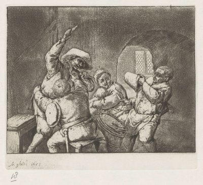 Fighting kortspelare av Adriaen van Ostade