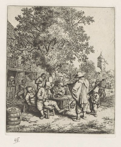 Spelman och en ung lirvändare av Adriaen van Ostade