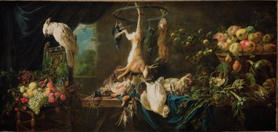 Stilleben - Vilt, Grönsaker, Frukt, Kakadua av Adriaen van Utrecht