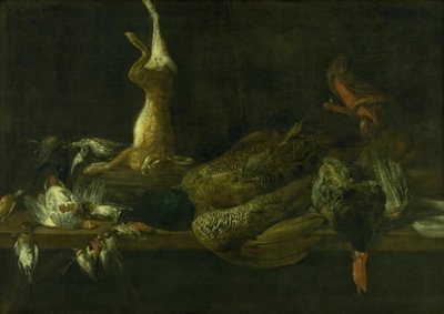 Stilleben med spel på ett bord av Adriaen van Utrecht