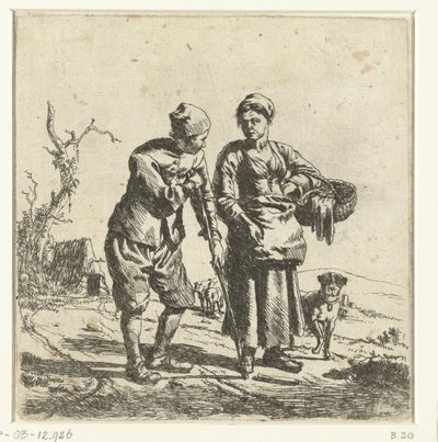 Bonden och bondens hustru pratar av Adriaen van de Velde