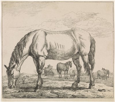 betande häst Boskap (serietitel) av Adriaen van de Velde