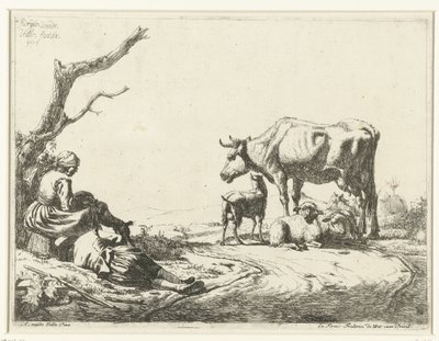 Herde och herdinna med boskap av Adriaen van de Velde