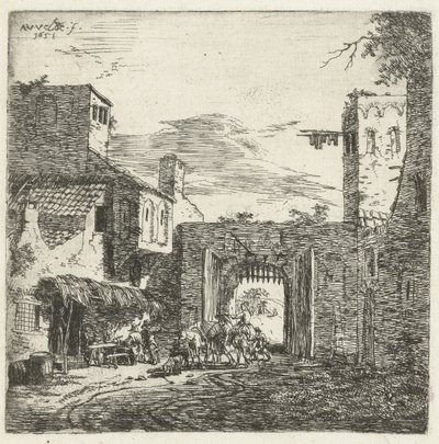 Värdshus vid stadsporten, 1653 av Adriaen van de Velde