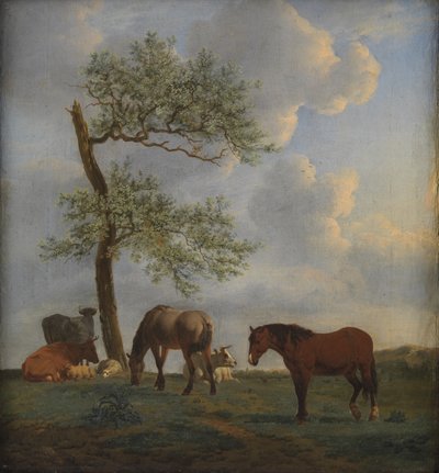 Betesmark med hästar och boskap av Adriaen van de Velde