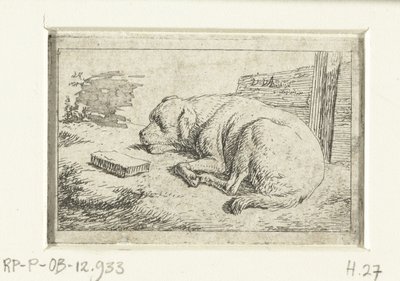 sovande hund av Adriaen van de Velde