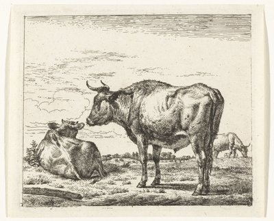 stående tjur Olika djur (serietitel) av Adriaen van de Velde