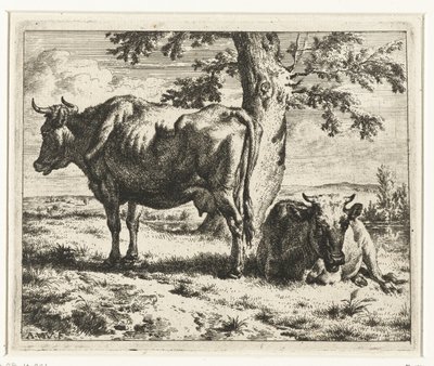 Två kor under ett träd Kor och får (serietitel) av Adriaen van de Velde