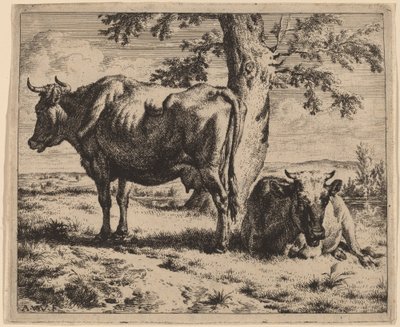Två kor under ett träd av Adriaen van de Velde