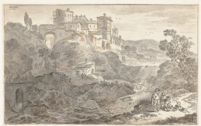 Italienskt landskap av Adriaen van der Cabel