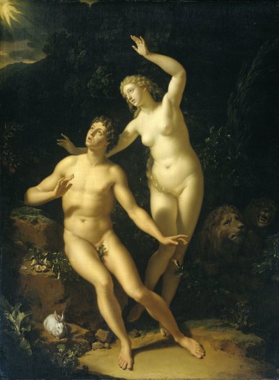 Gud håller Adam och Eva ansvariga av Adriaen van der Werff