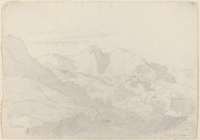 Sabine Hills och Rocca Santo Stefano sett från Civitella av Adrian Ludwig Richter
