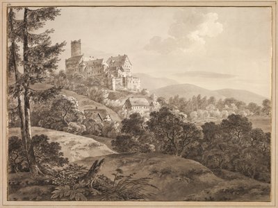 Utsikt över slottet Gnandstein, ca. 1795. av Adrian Zingg