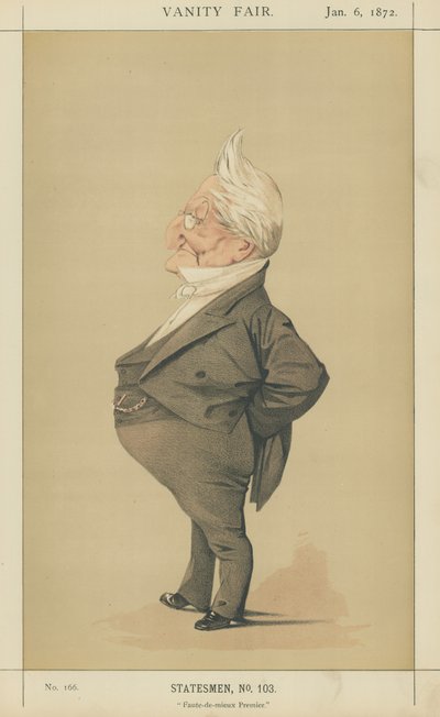 Adolphe Thiers (färglitografi) av Adriano Cecioni
