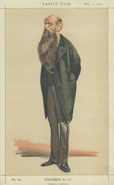 Sir Wilfrid Lawson (färglitografi) av Adriano Cecioni
