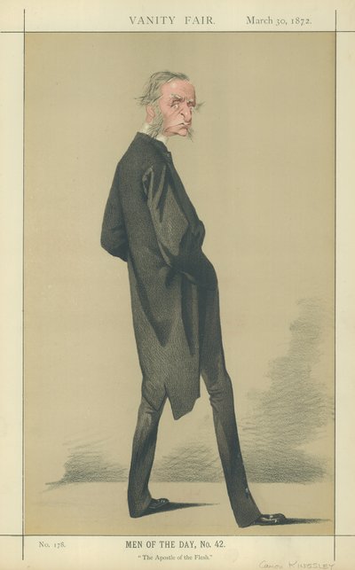 The Reverend Canon Charles Kingsley (färglitografi) av Adriano Cecioni