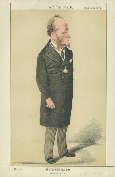 The Right Hon Gathorne Hardy (färglitografi) av Adriano Cecioni