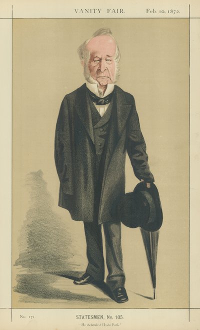 The Right Honourable Spencer Horatio Walpole (färglitografi) av Adriano Cecioni