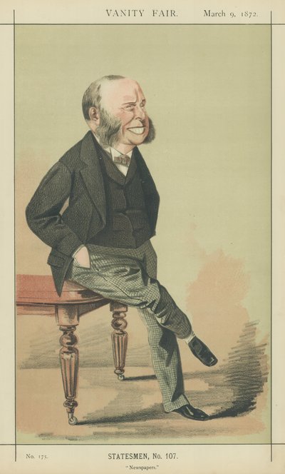 W H Smith (färglitografi) av Adriano Cecioni