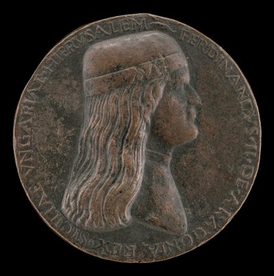 Ferdinand II av Aragon, död 1496, prins av Capua och kung av Neapel 1495 [framsidan], 14951496. av Adriano Fiorentino