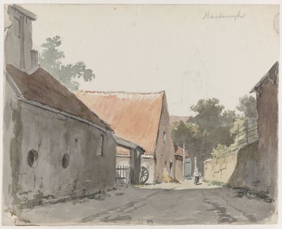 Utsikt över en gata i Harderwijk Harderwijk (titel på objekt) av Adrianus Eversen