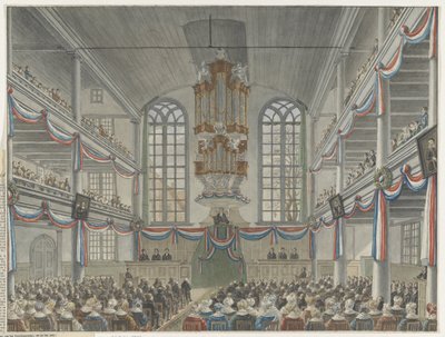 Firande av tvåhundraårsdagen för Remonstrants seminarium, 1834 av Adrianus Gerardus van Schoone
