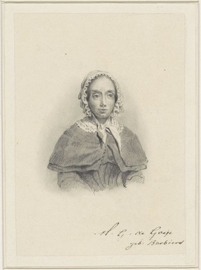 Porträtt av Maria Geertruida de Goeje-Barbiers av Adrianus Johannes Ehnle