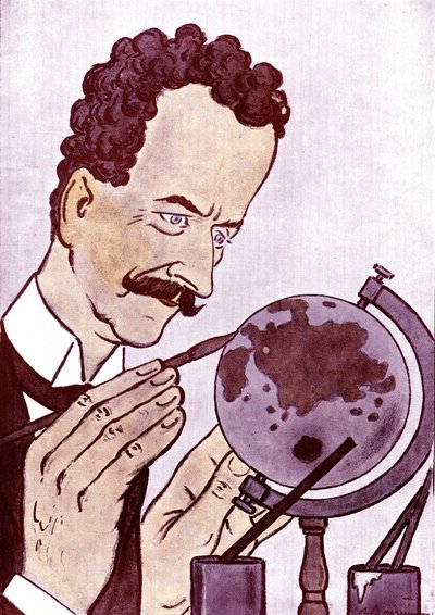 Tecknad av Philippe Berthelot (1866-1934) fransk politiker och diplomat - teckning av Adrien Barrere (1877-1931) från Fantasio av Adrien Barrere