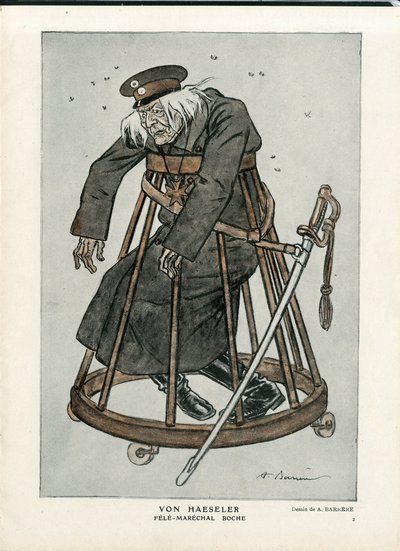 Fantasio, ca. 1916_6_1 - Illustration av A Barrere (1874-1931): War of 14 -18, Tyskland Preussen, Verifieringsdatum - Von Haesler - Senilisering av Adrien Barrere