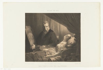 Tintoretto vid sin dotters dödsbädd Le Tintoret et sa fille (titel på objekt) Salon de 1851 (serietitel på objekt) av Adrien Canelle