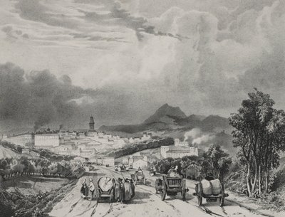 Översikt över Riom, Auvergne av Adrien Dauzats