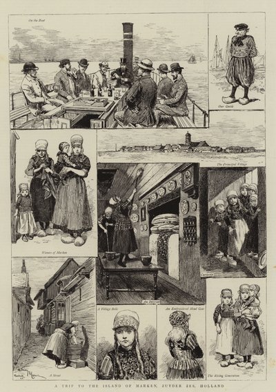 En resa till ön Marken, Zuyder Zee, Holland av Adrien Emmanuel Marie