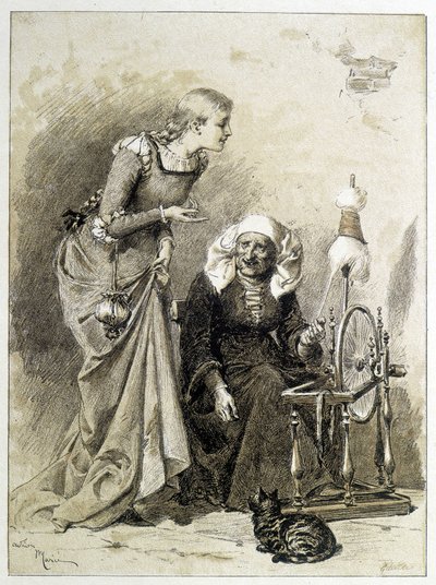 Törnrosa - i "Les Contes de Fées"" av Charles Perrault, illustrationer av Adrien Marie av Adrien Emmanuel Marie