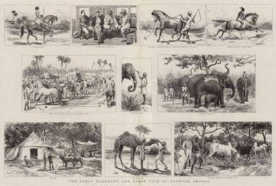 Den stora elefant- och hästmässan i Sonepur, Bengal av Adrien Emmanuel Marie
