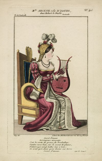 Miss Arsene i rollen som Isaure, Paris 1812 (tryck) av Adrien Joly