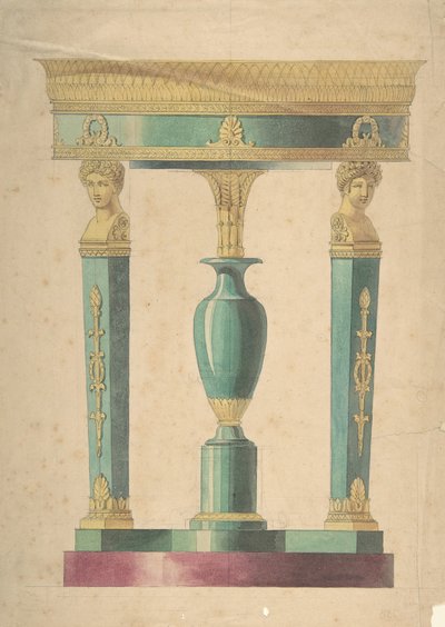 Design för ett bord, tidigt 1800-tal. av Adrien Louis Marie Cavelier.