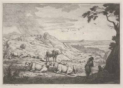 Landskap med kor av Adrien Manglard