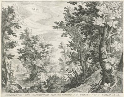 skogslandskap av Egidius  Sadeler (II)