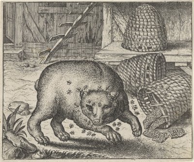 Fabel om björnen och bina av Egidius  Sadeler (II)