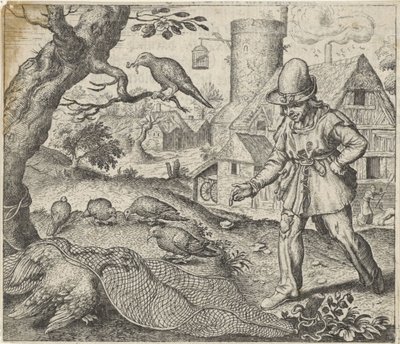 Fabel om Harrier och Gök av Egidius  Sadeler (II)