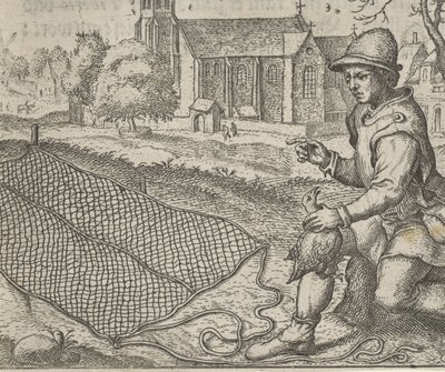 Fabel om fågelfångaren och rapphönan av Egidius  Sadeler (II)