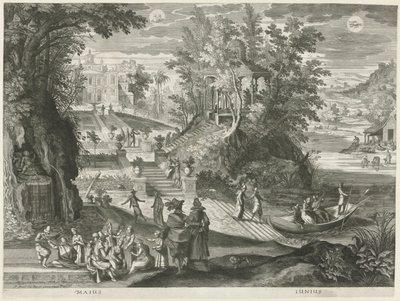 maj och juni De tolv månaderna i sex italienska landskap (serietitel) av Egidius  Sadeler (II)