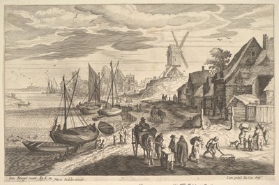 Kustscen med en väderkvarn.n.d. av Aegidius Sadeler II